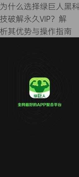 为什么选择绿巨人黑科技破解永久VIP?解析其优势与操作指南