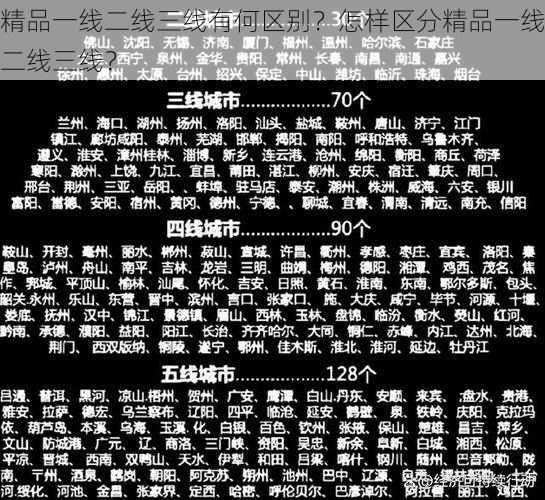 精品一线二线三线有何区别?怎样区分精品一线二线三线?