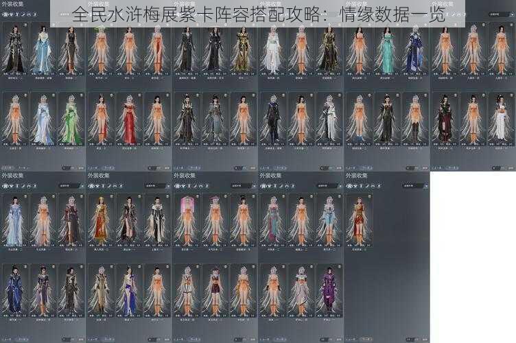 全民水浒梅展紫卡阵容搭配攻略:情缘数据一览